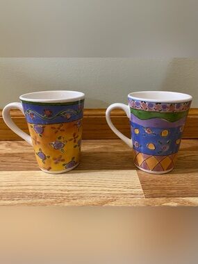 The Sweet Shoppe By Sango
Ceramic Mugs - Purple and Yellow Set NWOT